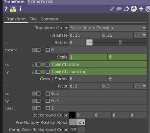 Since the AI approach wasn’t working, I tried a method from a previous tutorial by dragging a CHOP channel directly into a TOP parameter using the viewer active button. This removed errors, but the lily pad still didn’t shrink.